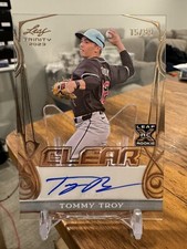 2023 Leaf Trinity Baseball Tommy Troy #/99 SSP Clear Rookie RC Auto 🔥📈