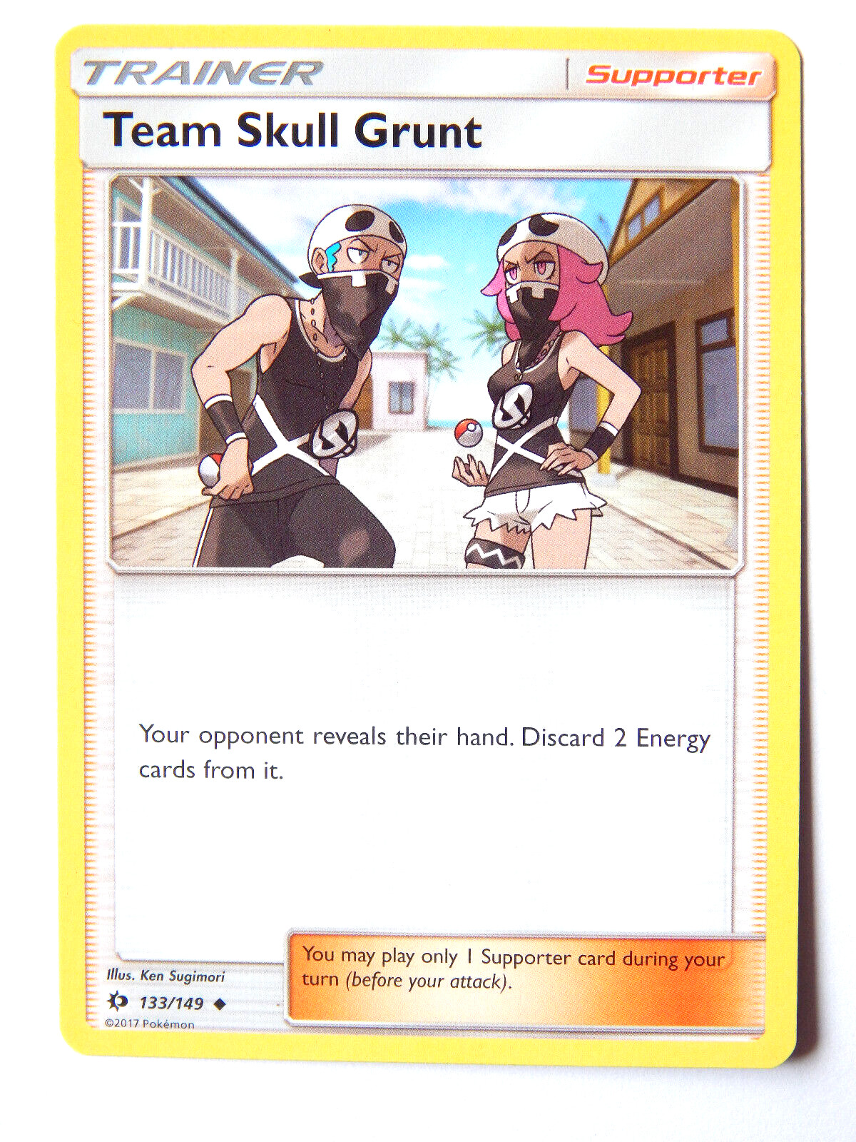 TEAM SKULL GRUNT TRAINER SUN & MOON BASE SET POKEMON CARD 133/149 NM/M