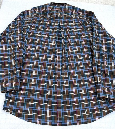 Camisa para hombre Kenneth Gordon marrón a cheque importado 100% algodón franela XL hecha en EE. UU. - Imagen 11 de 12