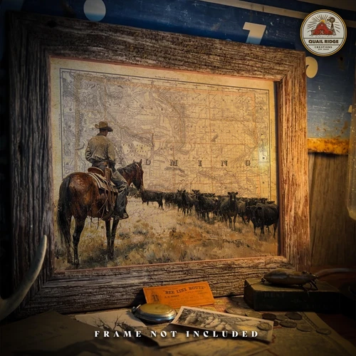 Vintage Wyoming State Map Art Print Rodeo Poster Cowboy Cattle Rancher Artwork