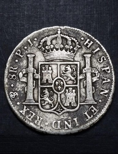 1813 Potosi PJ Bolivien Silber 8 echt getönt Chrom Kolonialmünze XF Details $ 1 - Bild 2 von 11