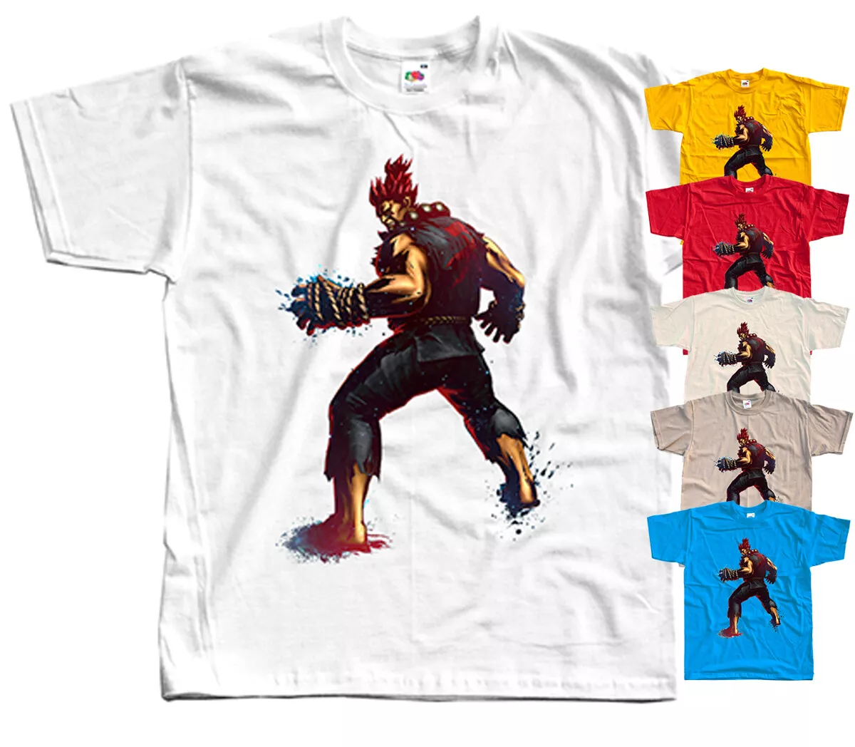 Street Fighter Akuma Character Mens Black Graphic Tee - S