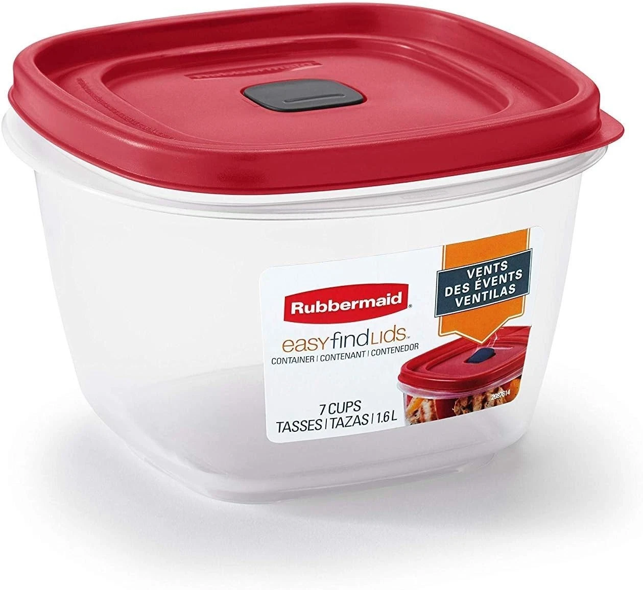 7 cups Food Storage Container 3 Pack Clear