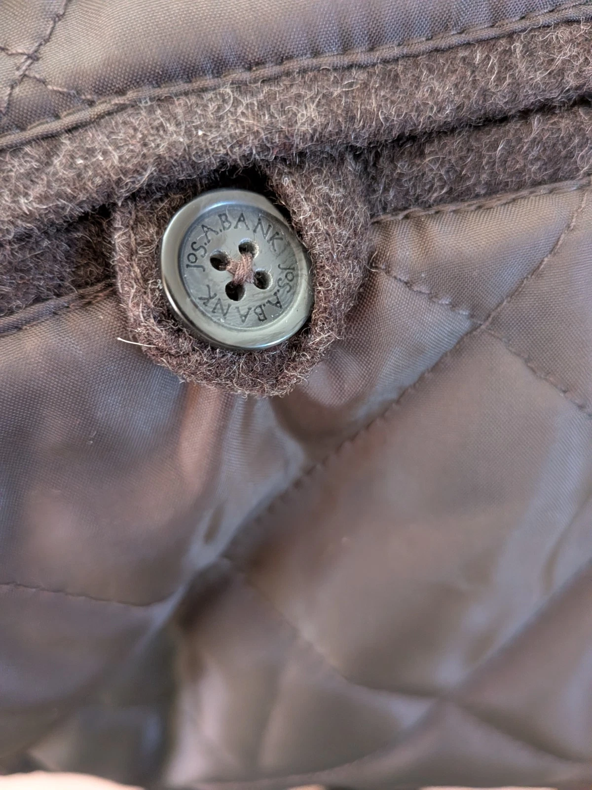 Jos. A. Bank Men’s Wool Blend Quilted Lining Car Coat Jacket Size Small image 9