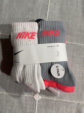 NIKE Boys Socks Crew Cushioned School Everyday 6 Pair Shoe Size 10C-3Y