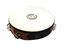 DAMAGED MEINL Traditional Goat-Skin Wood Tambourine 2 Rows Steel Jingles R6332