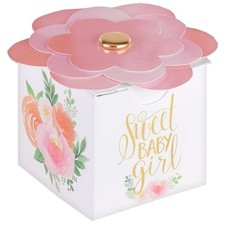 Floral Sweet Baby Girl Favor Boxes 8 Per Pack 2" x 2" x 2" Girl Baby Shower