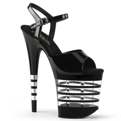 Pleaser Flam809Ln 8'' Heel 4'' Platform Ankle Strap Sandal Flamingo 809Ln