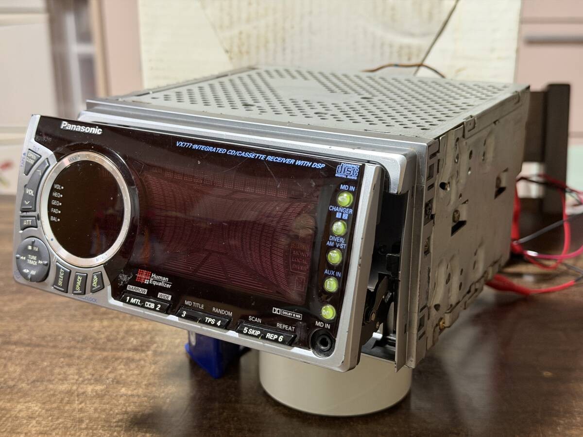 Tested Panasonic CQ-VX777D 2DIN CD Cassette Deck Car Audio Stereo