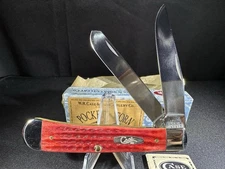 2000 Case XX Knife (SHC 01-01-01 SHIELD) 1 OF 50! SUPER RARE Red Bone Trapper!