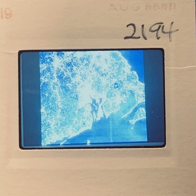 Vintage 1988 35mm Slide Aerial View Coastline Ocean Land Map Geographic Earth