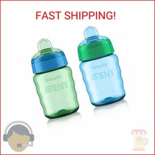 Philips AVENT My Easy Sippy Cup with Soft Spout and Spill-Proof Design, Blue/Gre