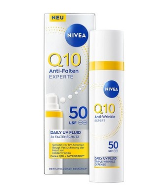 2 x Nivea Q10 Anti-Falten Expert Tages-UV-Fluid LSF 50 je 40 ml