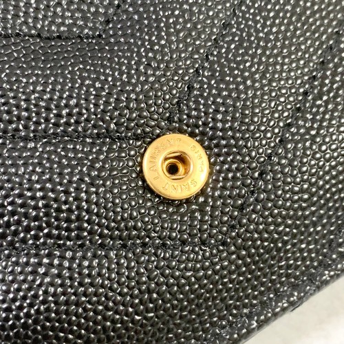 Saint Laurent YSL Card Holder Coin Case Cassandra Wallet Geldbörse Leder Schwarz - Bild 17 von 22