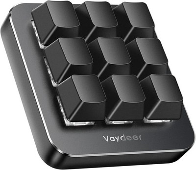 VAYDEER Makro-Tastatur - Einhändige, programmierbare, mechanische Mini-Tastatur