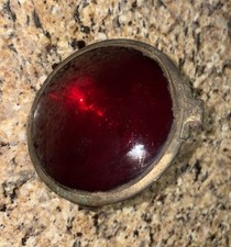 Vintage Antique Pre War Red Tail Light Bolted On Red Cover With Bracket Good Con