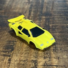 TYCO YELLOW LAMBORGHINI HO SLOT CAR BODY NARROW CHASSIS 