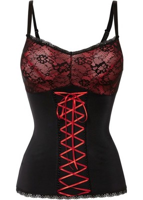 Shape-Top mit Schnürung und mittlerer Formkraft Gr. 36 Schwarz Rot Formtop Neu