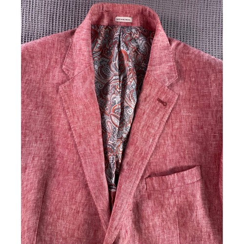 Joseph Abboud 100% Linen Blazer Suit Jacket Pants Set Mens 48L 36x30 Pink - Picture 2 of 18
