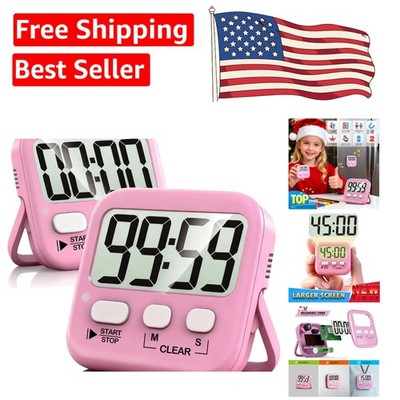 Versatile 2-Pack Digital Timers with Built-in Memory for Easy Time Management