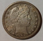 1907 Barber 25c Quarter Choice XF Nice Antique US Coin - YOU GRADE