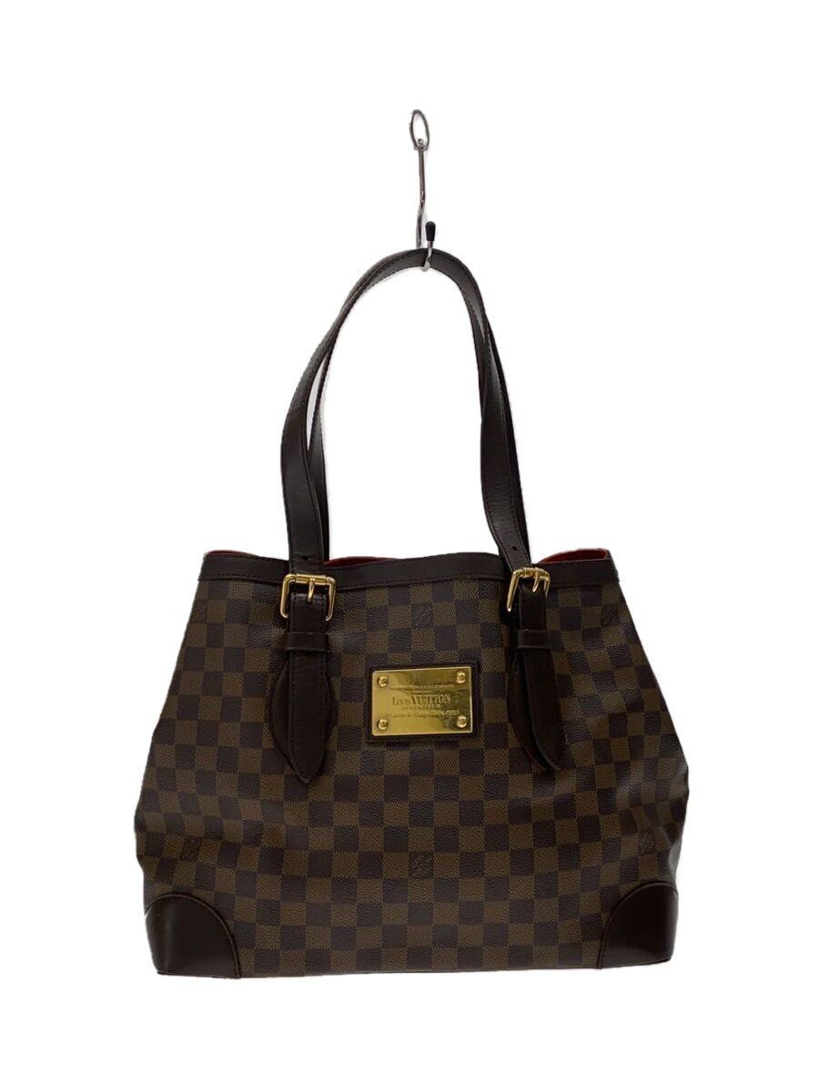 LOUIS VUITTON Tote Bag Hampstead MM Damier Ebene PVC BRW Total Pattern Used