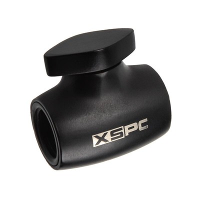 XSPC Absperrhahn mit 2x G1/4 Zoll IG - matt-schwarz