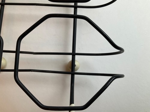 Vintage Getränke 8 Glas Halter Caddy schwarz Metall Draht Gestell Träger Servierbar MCM - Bild 3 von 24