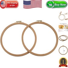 Superior 8 Inch Beech Wood Embroidery Hoops - 2 Pack Decorative Craft Frames