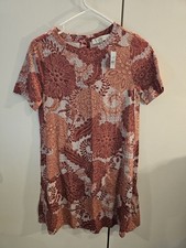 Loft XSP Pink Print Short Sleeve Dress New With Tag