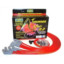 Taylor Spark Plug Wires 86232; ThunderVolt 8.2mm Red HEI 45 deg for BBC Over VC