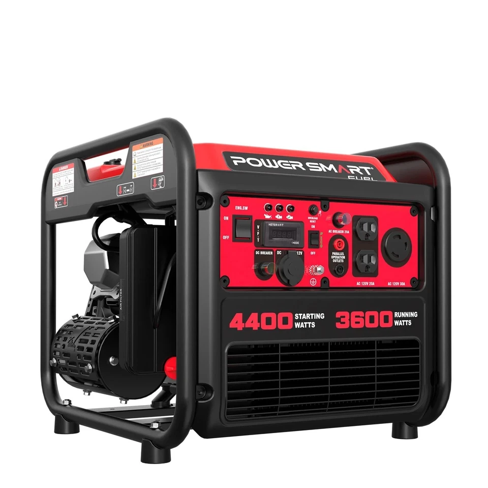 PowerSmart 4400W Gas Inverter Generator, 223cc OHV Engine, 120V Output, Recoil
