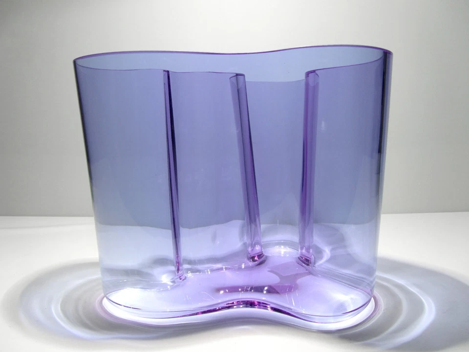GLAS Vase ALVAR AALTO ... SAVOY Amethyst ... Iittala Finnland 16 cm - Bild 2 von 4