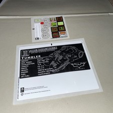 Lego Batman Original Unused Sticker Sheets from The Tumbler Set 76023