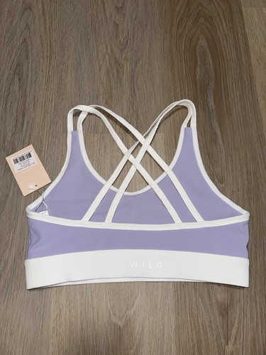 Wilo The Label Lavender & White Strappy Sports Bra - Size Medium - Picture 2 of 6