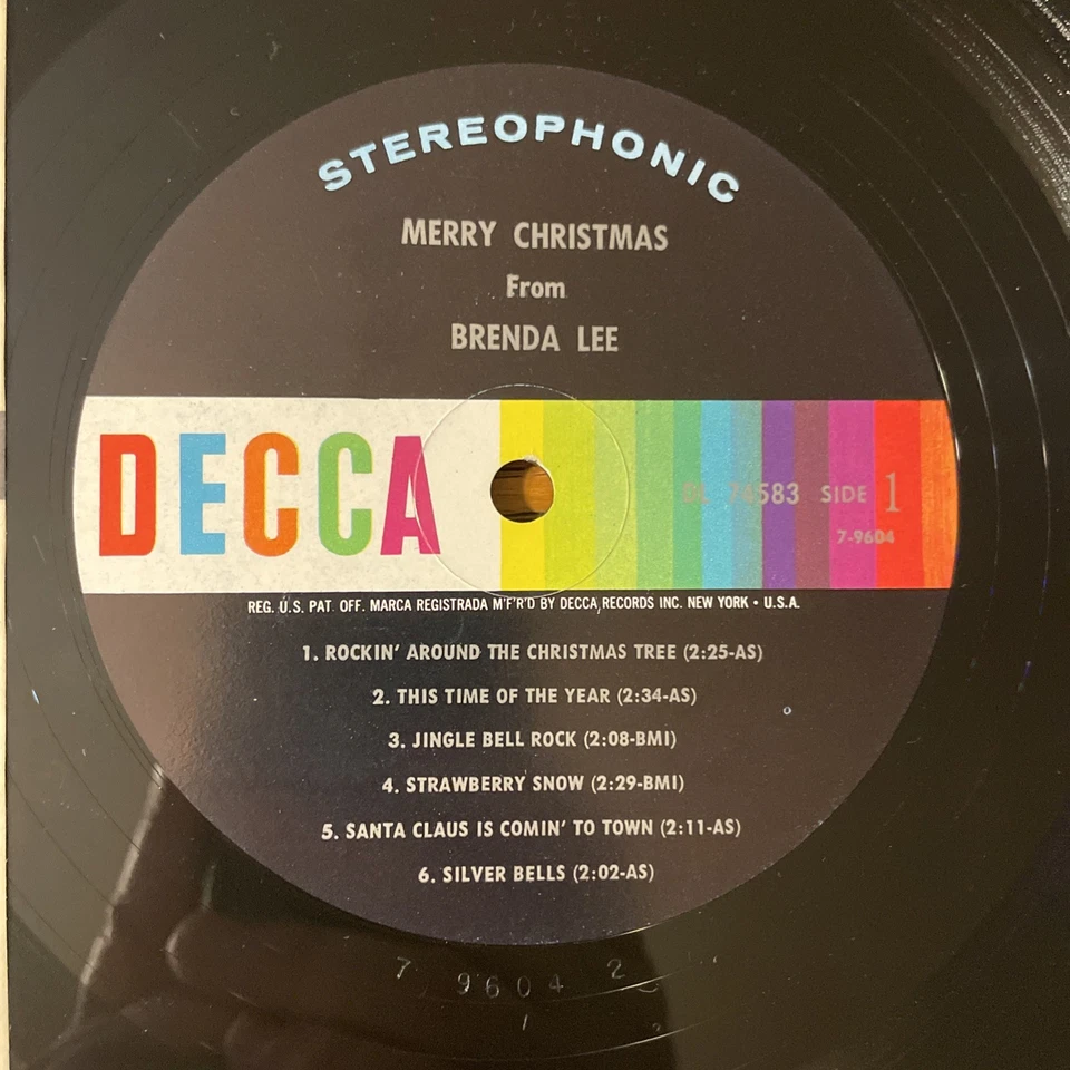 Brenda Lee Merry Christmas LP Decca Stereo Rockin’ Around The X-Mas Tree M-!!!! - Image 3 of 4