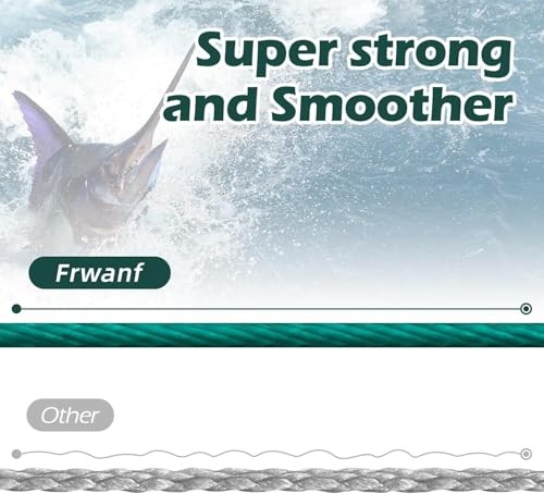 NEW Frwanf Fishing Line 8-Strand Braided PE Line 1000m Size 2 Yellow for - Image 5