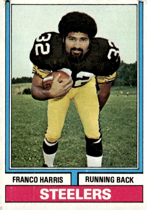 Franco Harris #220 Football Cards 1974 Topps trading card — raw and PSA graded price guide