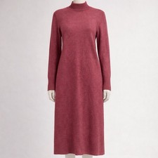 J. Crew Extra Soft Yarn Raspberry Mock Neck Button Sweater Dress XS
