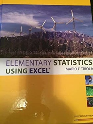 Elementary Statistics Using Excel Hardcover Triola