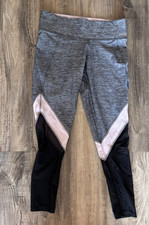 PINK by Victoria Secret Ultimate Black Gray And Pink Mesh Leggings Size S