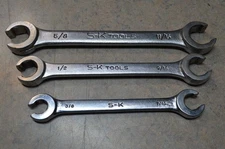 S-K  Tools 383 - 3pc SAE 6pt Double End Flare Nut Wrench Set
