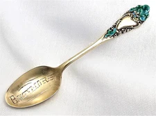Baltimore Maryland MD Sterling Silver Souvenir Spoon 3 1/2" Enameled VTG Antique