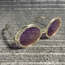 VTG Dr. Peepers Round Oversized Rhinestone Jeweled Sunglasses Purple Lens S7728