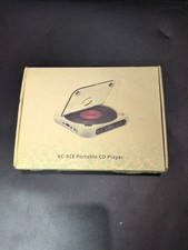 KC-918 Portable CD Player Black Built In Speakers Headphones Rechargeable