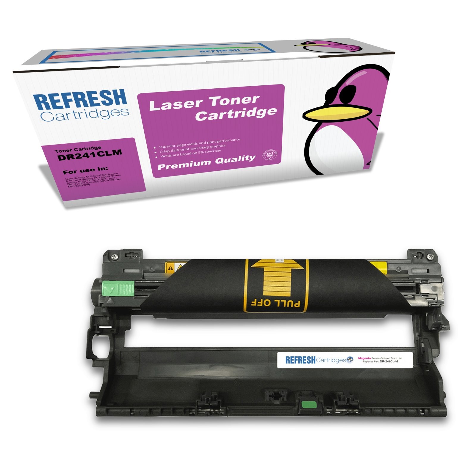 Refresh Cartridges Magenta Drum DR241CLM Compatible With Brother Printers
