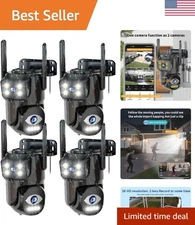 Outdoor Dual Lens WiFi Security Camera - 350° Pan, Motion Detection, Home Safe