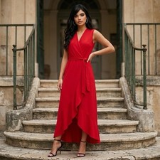 Vintage Ayes Unlimited Maxi Dress M/L True Wrap Gown Party Event Christmas