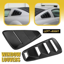 For 2005-14 Ford Mustang 1/4 Quarter ABS Side Window Louvers Scoop Cover Vent ED