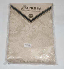 New Bardwil Linens Empress Jacquard Ivory Cream 60"x102" Oval Tablecloth